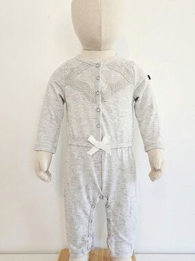 7 For All Mankind Infant Romper With Lace Detail. Size 3-6 Months